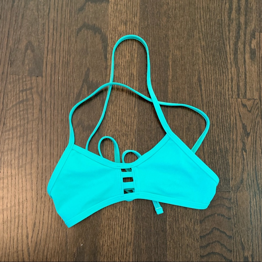 JOLYN - turquoise bikini top - (TIE-BACK)